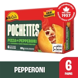 McCain Pizza Pochettes au pepperoni paquet de 6 600 g, 1,08 $/100g