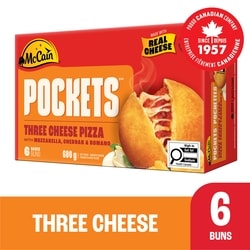 McCain Pizza Pockets® Three Cheese 600 g, $1.17/100g