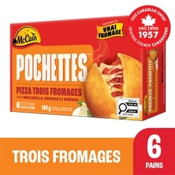 McCain Pizza Pochettesᴹᴰ aux trois fromages paquet de 6 600 g, 1,17 $/100g