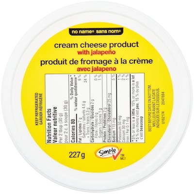 Produit de fromage à la crème avec jalapeno