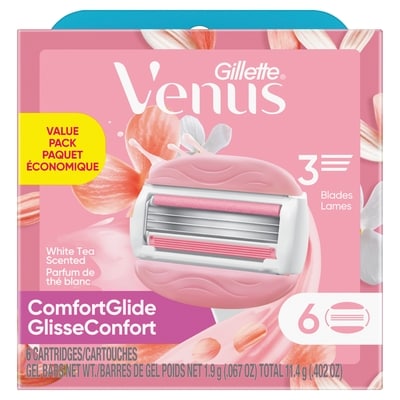 Gillette ComfortGlide White Tea Women's Razor Blades, 6 Razor Blade Refills 6 ea, $6.08/1ea