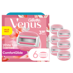 COMFORTGLIDE WHITE TEA WOMEN'S RAZOR BLADES, 6 RAZOR BLADE REFILLS