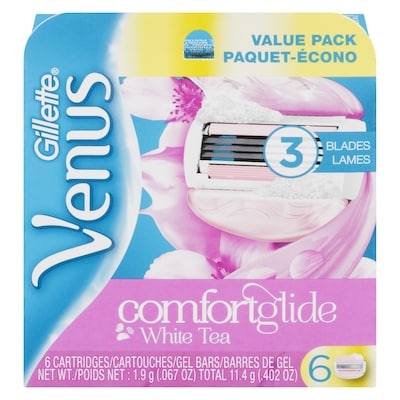 Gillette ComfortGlide White Tea Women's Razor Blade Refills, 6 Count 6 ea, $5.50/1ea