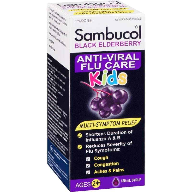Kids Black Elderberry Anti-Viral Flu Care Syrup Ages 2+