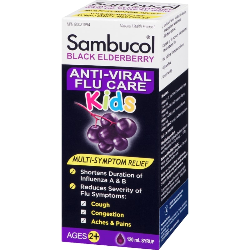 Kids Black Elderberry Anti-Viral Flu Care Syrup Ages 2+