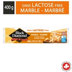 Black Diamond Lactose Free Marble Cheese Bar 400 g, $1.25/100g