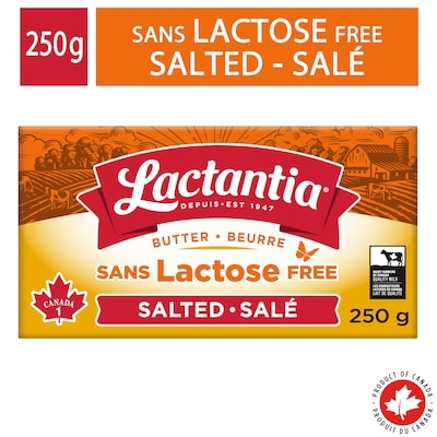 Lactantia Beurre salé sans lactose. 250 g, 2,72 $/100g