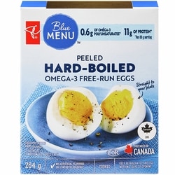 PC Menu Bleu Œufs oméga-3 pondus en liberté cuits durs écalés Menu bleu 3x88.0 g, 6,03 $/100g