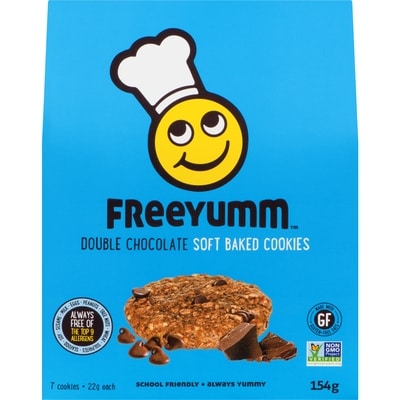 Freeyumm Double Chocolate Cookies 7 Individually Wrapped Cookies 154 g, $3.25/100g