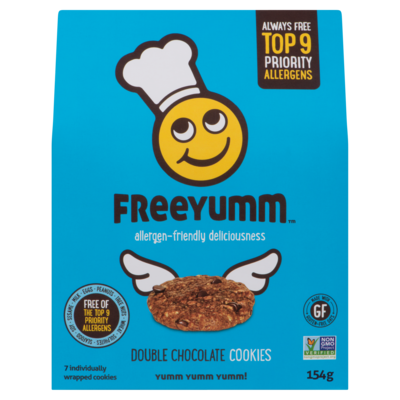 Freeyumm Double Chocolate Cookies 7 Individually Wrapped Cookies 154 g, 4,21 $/100g