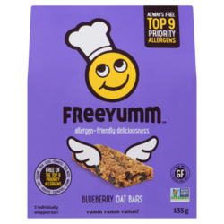 Freeyumm Blueberry Oat Bars 135 g, 5,40 $/100g