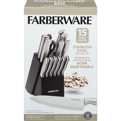 Farberware 15-Piece Stainless Steel Cutlery Set 15x1.0 ea, $4.67/1ea