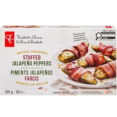 le Choix du Président Piments jalapeños farcis bardés de bacon 225 g, 4,44 $/100g
