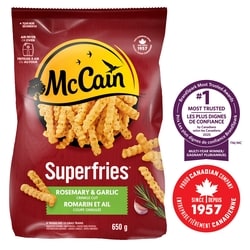 McCain Superfries Rosemary & Garlic Crinkle Cut Fries 650 g, $0.74/100g