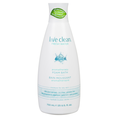 Live Clean Bain moussant aromathérapie eau fraiche  750 ml, 1,47 $/100ml