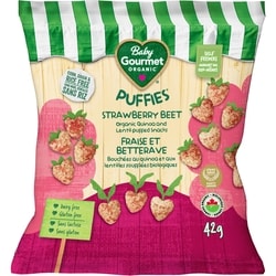 Baby Gourmet Bouchées au quinoa et aux lentilles soufflées biologiques fraise et betterave  42 g, 11,40 $/100g