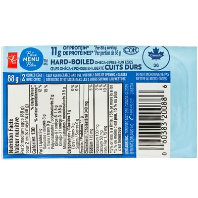 PC Blue Menu Hard-boiled Eggs, Omega-3 88 g, $2.26/100g
