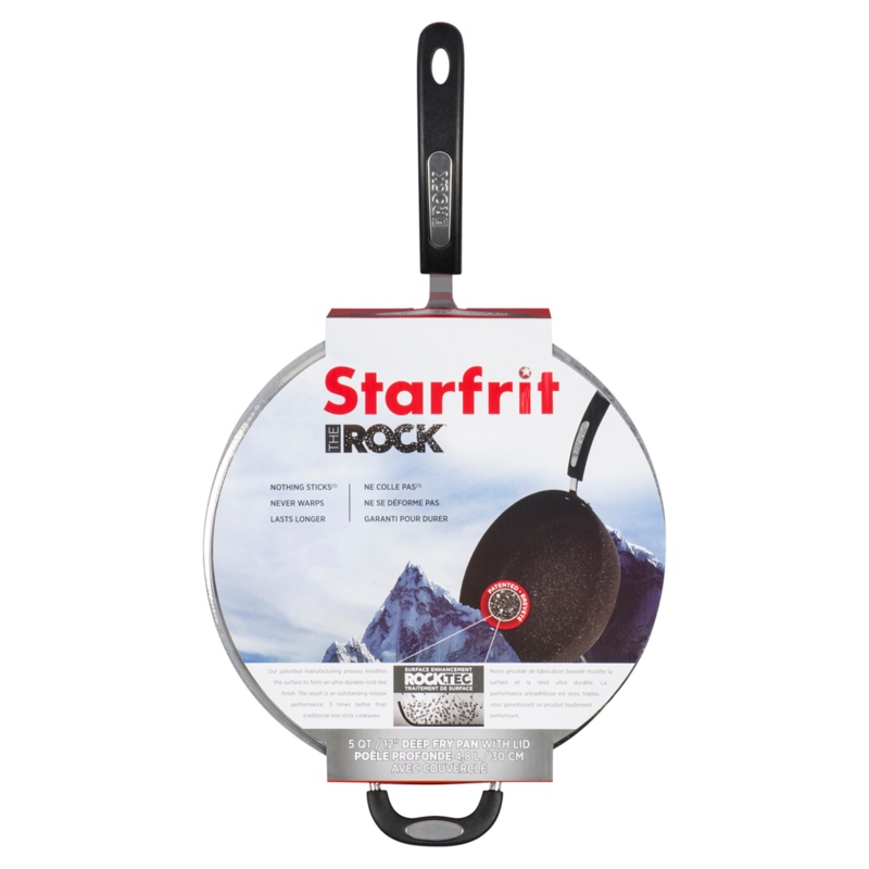 The Rock Deep Fry Pan with Lid 5 qt / 12"