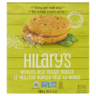 Hilary's World's Best Veggie Burger 2 Patties 181 g, $4.41/100g