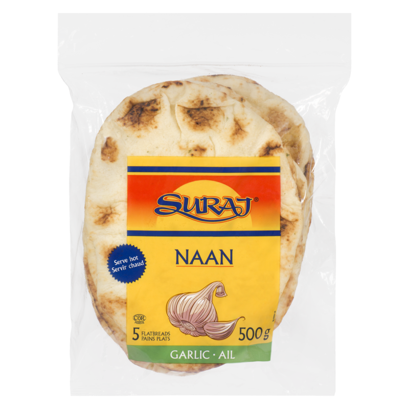 Naan Garlic 5 Flatbreads