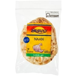 Suraj Naan Garlic 5 Flatbreads 500 g, $0.46/100g