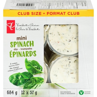 President's Choice Spinach Dip 12x57.0 g, $1.46/100g