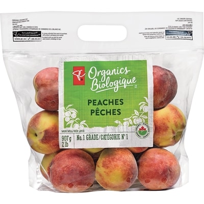 PC Organics Peach 907 g, $1.10/100g