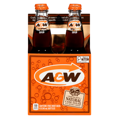 A&W Root Beer   4x341.0 ml, $0.64/100ml