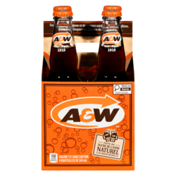 A&W Boisson gazeuse racinette, bouteille en verre 4x341.0 ml, 0,64 $/100ml