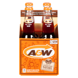 A&W Boisson gazeuse racinette, bouteille en verre 4x341.0 ml, 0,64 $/100ml