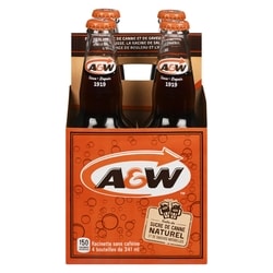 A&W Boisson gazeuse racinette, bouteille en verre 4x341.0 ml, 0,73 $/100ml
