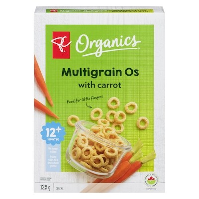 PC Organics Organic Snack, Multigrain Carrot 125 g, $3.19/100g