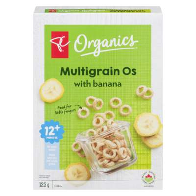 PC Organics Multigrain Os with Banana Cereal, 12+ Months 125 g, $2.80/100g