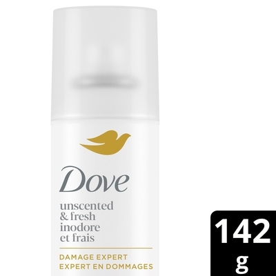 Dove Shampooing sec avancé sans parfum fraîcheur 2 jours 142 g, 5,63 $/100g