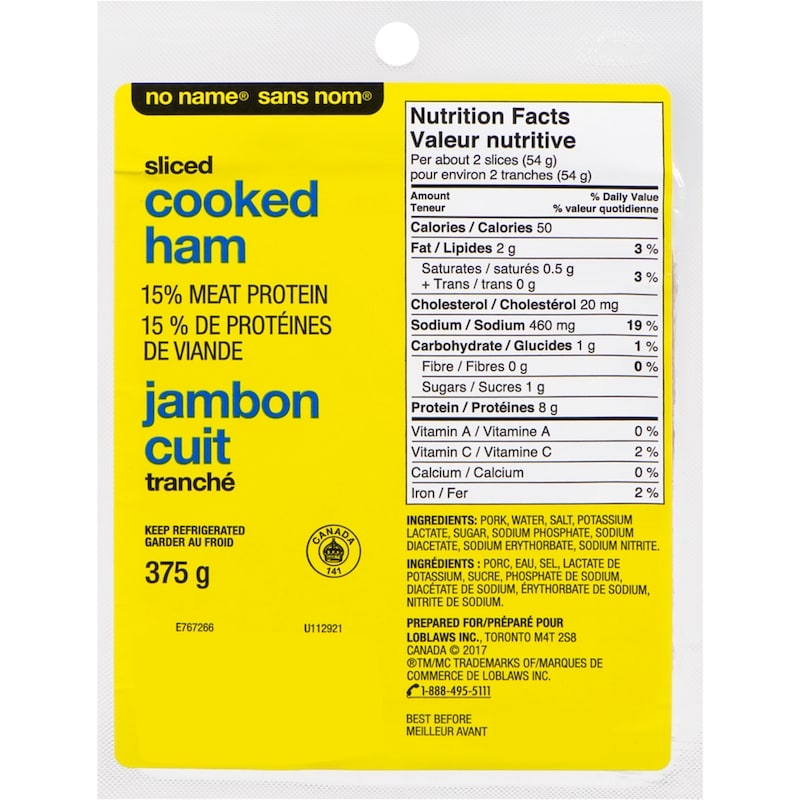 No Name Cooked Ham - 375 g | Zehrs