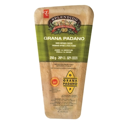 PC Splendido Grana Padano Fromage Affiné À Pâte Ferme Vieilli 14 Mois 250 g, 4,40 $/100g