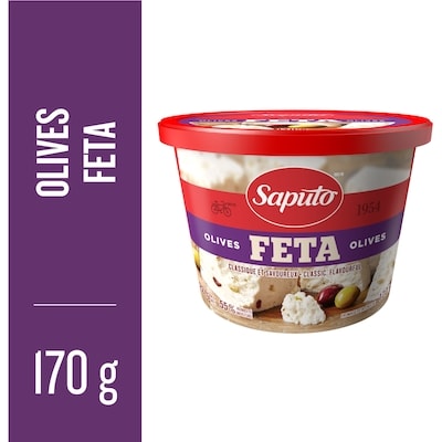 Saputo Feta Cheese with Olives 170 g, $4.70/100g