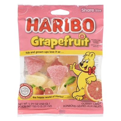 Haribo Grapefruit Share Size Gummy Candy 150 g, $4.86/100g