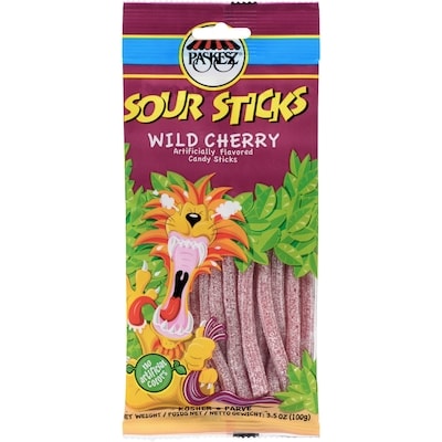 Paskesz Kosher Wild Cherry Sour Sticks 100 g, $4.79/100g