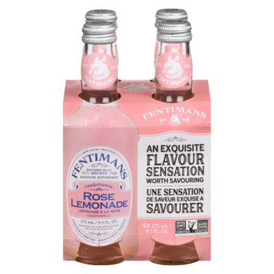 Fentimans Boisson Botanique Fabriqué Rose Lemonade Traditionnelle 4 Bouteilles x 4x275.0 ml, 0,95 $/100ml