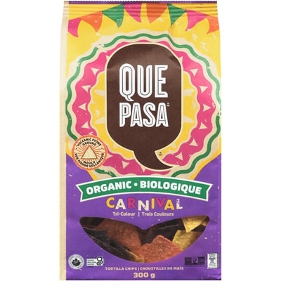 Que Pasa Organic Carnival Tortilla Chips 300 g, $1.50/100g