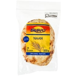 Suraj Naan Nature 5 Pains Plats 500 g, 0,50 $/100g