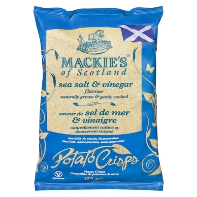Mackie's Potato Crisps Sea Salt and Vinegar Flavour 150 g, $2.86/100g
