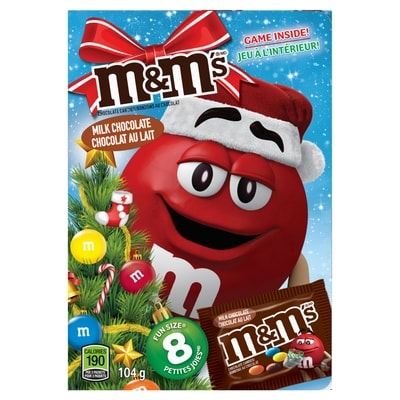 M&M’s Livre d’histoire et friandises de Noël au chocolat au lait, 8 sacs Petites joies 104 g, 3,84 $/100g