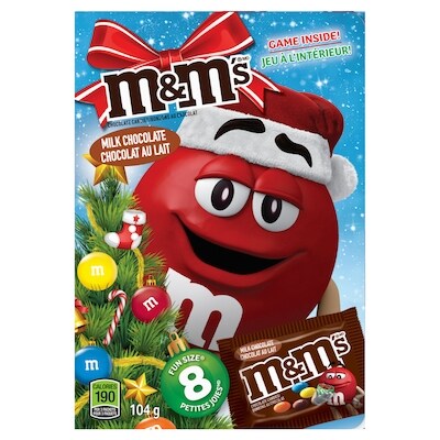 M&M’s Livre d’histoire et friandises de Noël au chocolat au lait, 8 sacs Petites joies 104 g, 3,84 $/100g