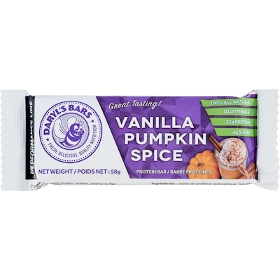 Daryl's Vanilla Pumpkin Bars  12x58.0 g, $5.03/100g