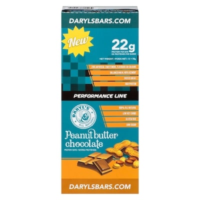 Daryl’s Barre au beurre d’arachide et au chocolat 12x58.0 g, 5,03 $/100g