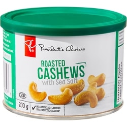 President's Choice Roasted Cashews with Sea Salt  200 g, $2.50/100g