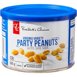 le Choix du Président Arachides de fête, variété de Virginie avec sel de mer 200 g, 2,00 $/100g