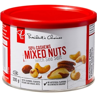 President's Choice Mixed Nuts with Sea Salt 200 g, $4.00/100g